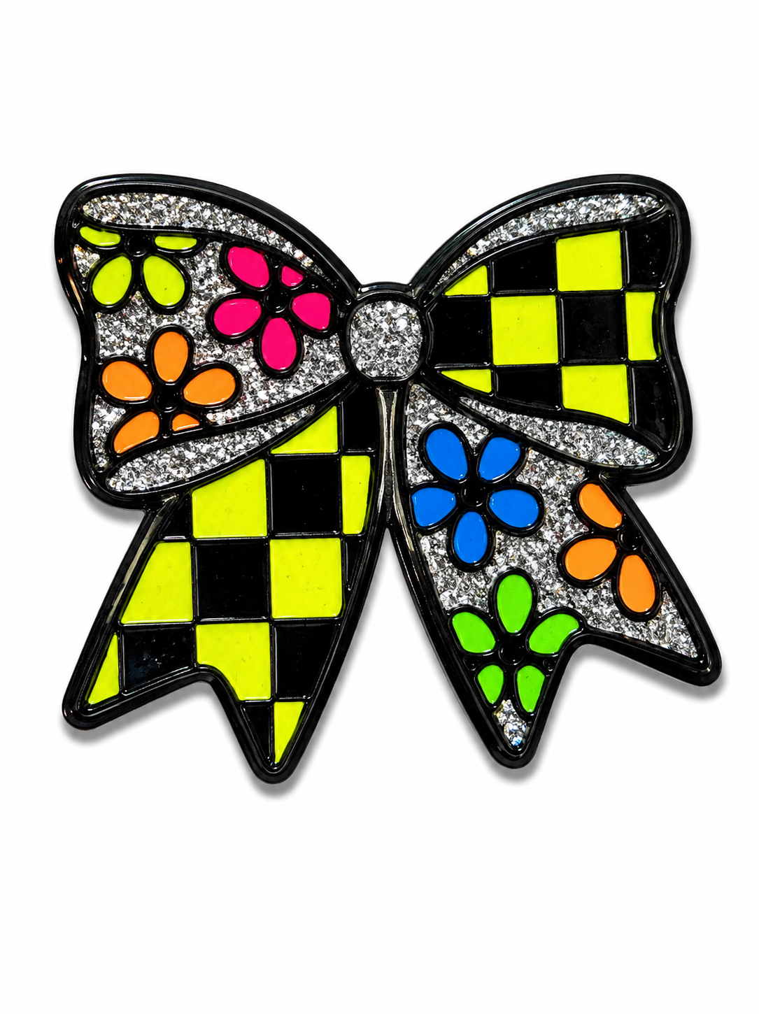 Floral Checkered Bow